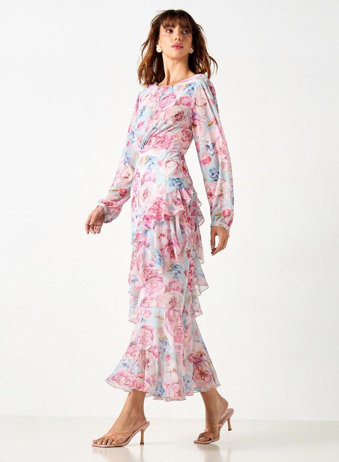 ايكونيك فستان بأكمام طويلة وطبعات زهرية من آيكونيك - Image 2