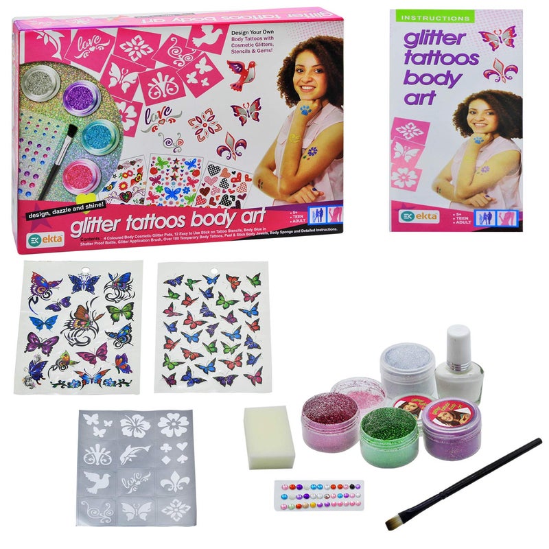 Ekta Glitter Body Tattoos 100 Tattoos - Image 1