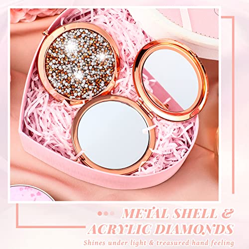 Vicenpal Compact Cosmetic Mirror Round Pocket Makeup for Bridesmaid Gifts Hand Held Small Mirror for Purse Compact Travel Accessory Proposal Bridal Shower Gifts, 2.75 Inch(12 Pcs) - Image 3