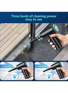 Homeosoobone Compressed Air Duster, Electric Air Duster and Vacuum 2 in 1, 3-Gear to 51000RPM, 6000mAh Cordless Duster Replaces Air Cans /Pump for Computer Keyboard Camera Car Home Cleaning  - Image 4