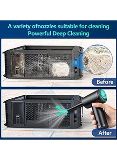 Homeosoobone Compressed Air Duster, Electric Air Duster and Vacuum 2 in 1, 3-Gear to 51000RPM, 6000mAh Cordless Duster Replaces Air Cans /Pump for Computer Keyboard Camera Car Home Cleaning  - Image 5