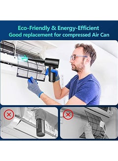 Homeosoobone Compressed Air Duster, Electric Air Duster and Vacuum 2 in 1, 3-Gear to 51000RPM, 6000mAh Cordless Duster Replaces Air Cans /Pump for Computer Keyboard Camera Car Home Cleaning  - Image 2