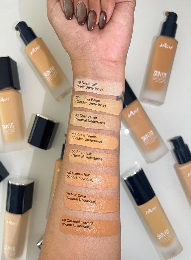 JUST GOLD Justgold Skin Fit Impermeable Foundation Waterproof & Ultra-Longwearing Velvet Matte Finish (#50 Shahi Silk) - Image 5