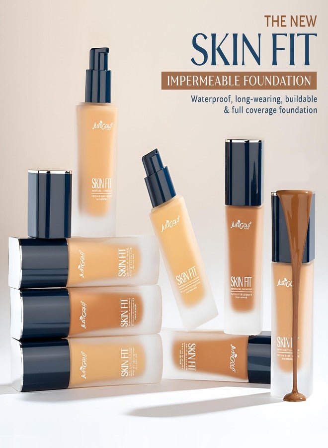 JUST GOLD Justgold Skin Fit Impermeable Foundation Waterproof & Ultra-Longwearing Velvet Matte Finish (#50 Shahi Silk) - Image 3