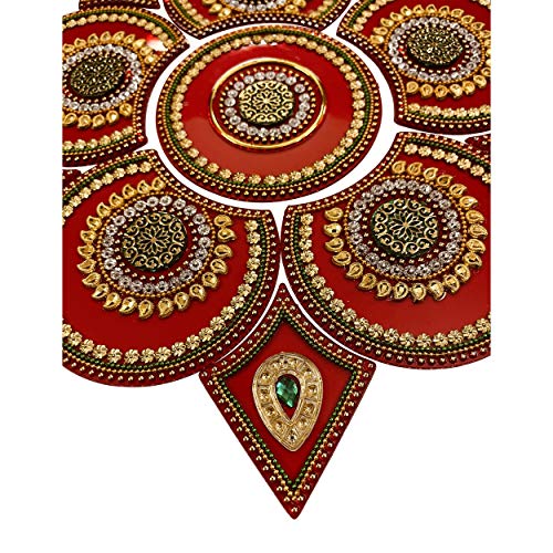 Moira® Rangoli Big Acrylic Red 11 pcs Set for Festival Decorations - Image 2