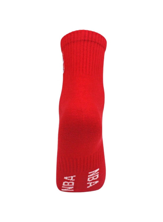 NBA Women'S Zodiac Year Red Socks, Wedding New Year Snake Year Lucky Mid-Calf Comfortable Casual Sports Cotton Socks, 3 Pairs - Image 1