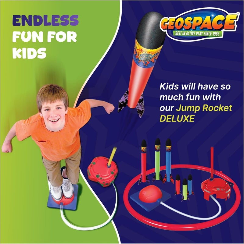 Geospace Jump Rocket Deluxe Set with Adjustable Launcher - Fun Foam Rocket Toy for Kids - Image 3