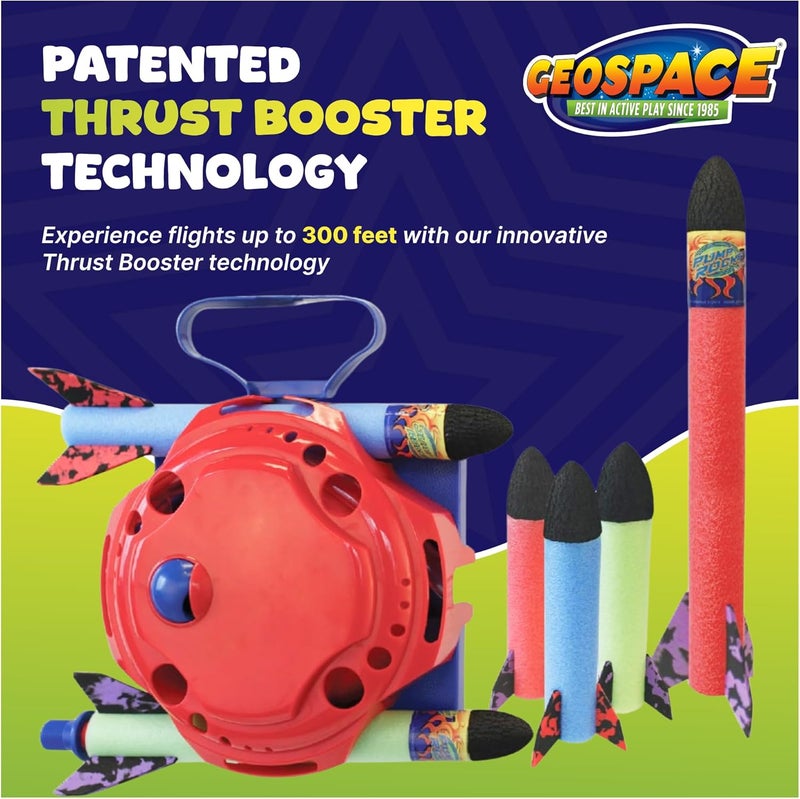 Geospace Jump Rocket Deluxe Set with Adjustable Launcher - Fun Foam Rocket Toy for Kids - Image 2