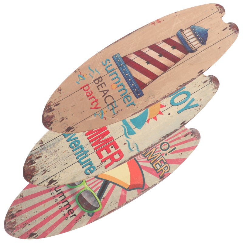 6 Pcs Surfboard Signs Hanging Sign Beach Themed Decorative Wall Art - Image 5