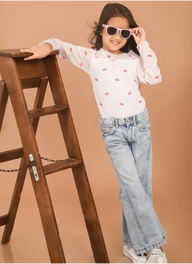 ليل بيكس Strawberry Print Long Sleeves Top by Styli