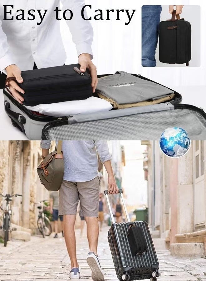 Waterproof Toiletry Bag, Large Capacity Travel Organizer for Men and Women, Two Compartments, Portable for Business Trip or Home Use (Black) - Image 5