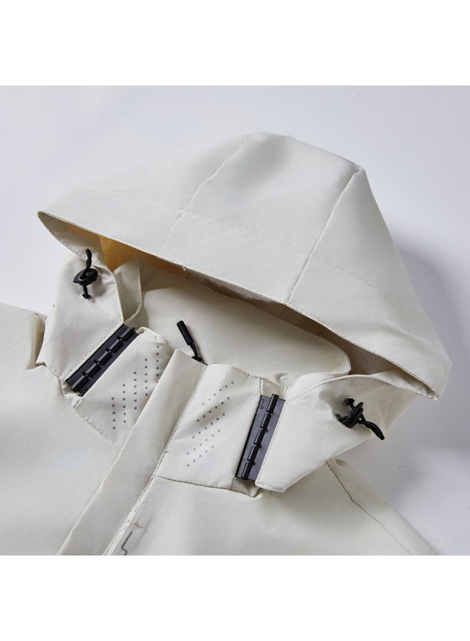 Flying in the snow Autumn Style Women's Coat With Hood, Loose And Simple Casual Outdoor Fashion Sense Solid Color Women's Long Sleeve Coat - Image 5