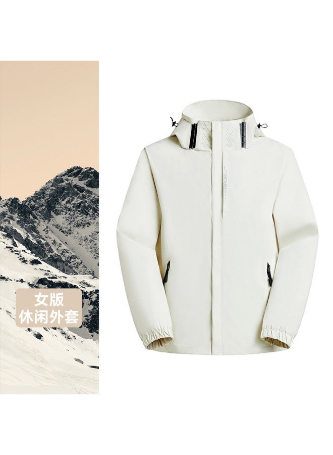 Flying in the snow Autumn Style Women's Coat With Hood, Loose And Simple Casual Outdoor Fashion Sense Solid Color Women's Long Sleeve Coat - Image 2