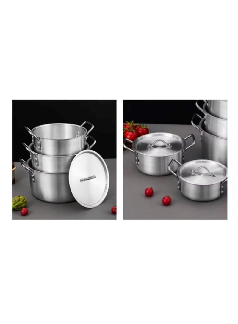 7-Piece Aluminum Hot Pot Cookware Set with Lids Kitchen Cooking Essentials - Image 5
