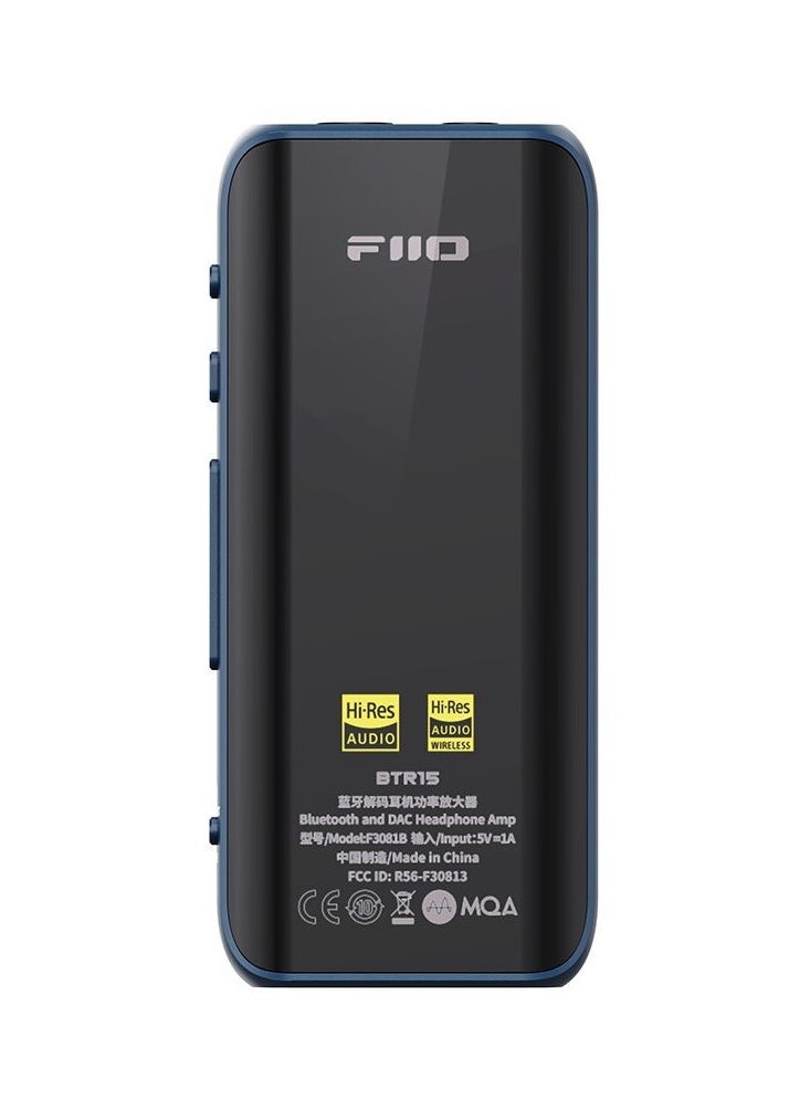 FiiO - BTR15 Headphone Amps Bluetooth 5.1 Receiver High Resolution 384K/32Bit Native DSD256 USB DAC Supports LDAC/aptX HD/MQA For Smartphones/PC/Car/Home Audio Titanium - Image 1