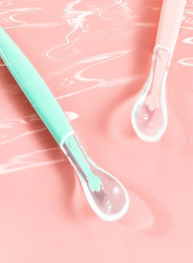 Bowiemall Double Head Baby Spoon Silicone Soft Baby Fruit Scraping Mud Spoon Feeding Spoons Training Scrapping Fruits Children Babies for Gifts (Pink) - 19.5 Cm - Image 4
