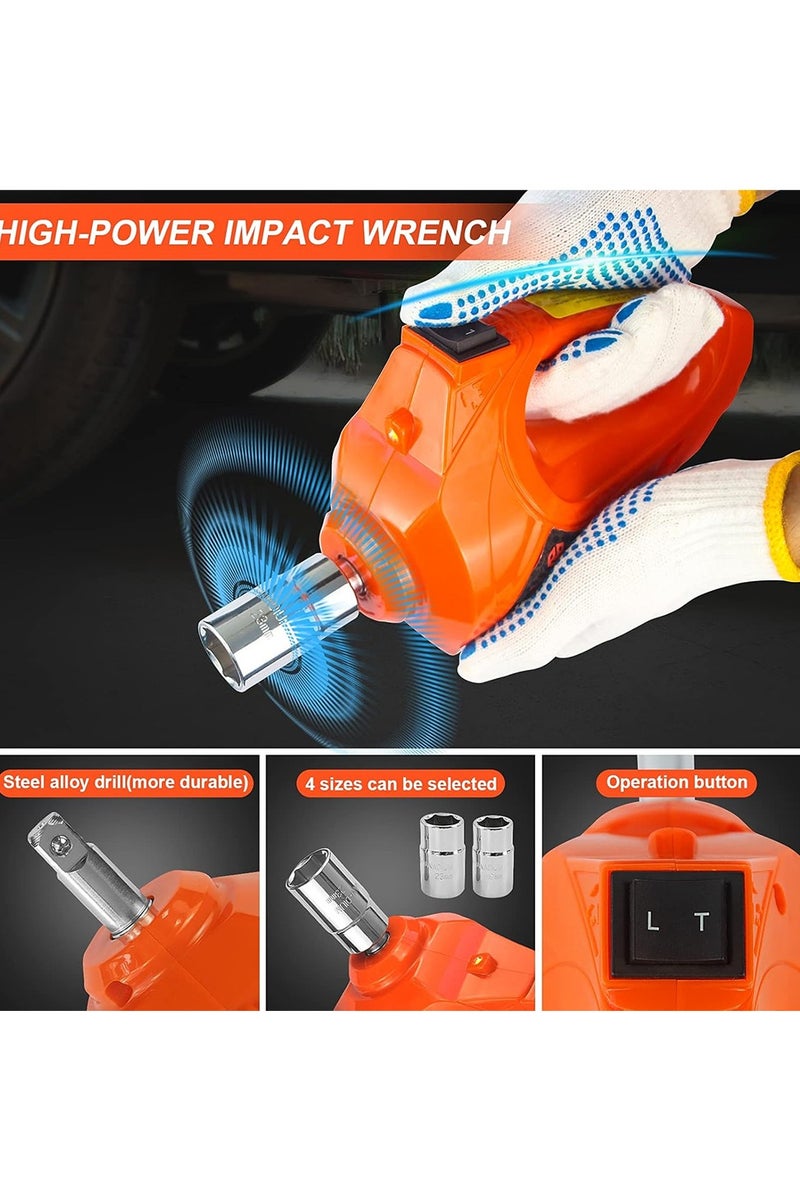 توبيز جاك كهربائي توبي 5 طن 12 فولت مجموعة جاك هيدروليكي (نطاق الرفع: 6.1~17.7 بوصة) مع جهاز نفخ جاك كهربائي للسيارة SUV سيدان MPV تغيير الإطارات مجموعة إصلاح الطوارئ - Image 4