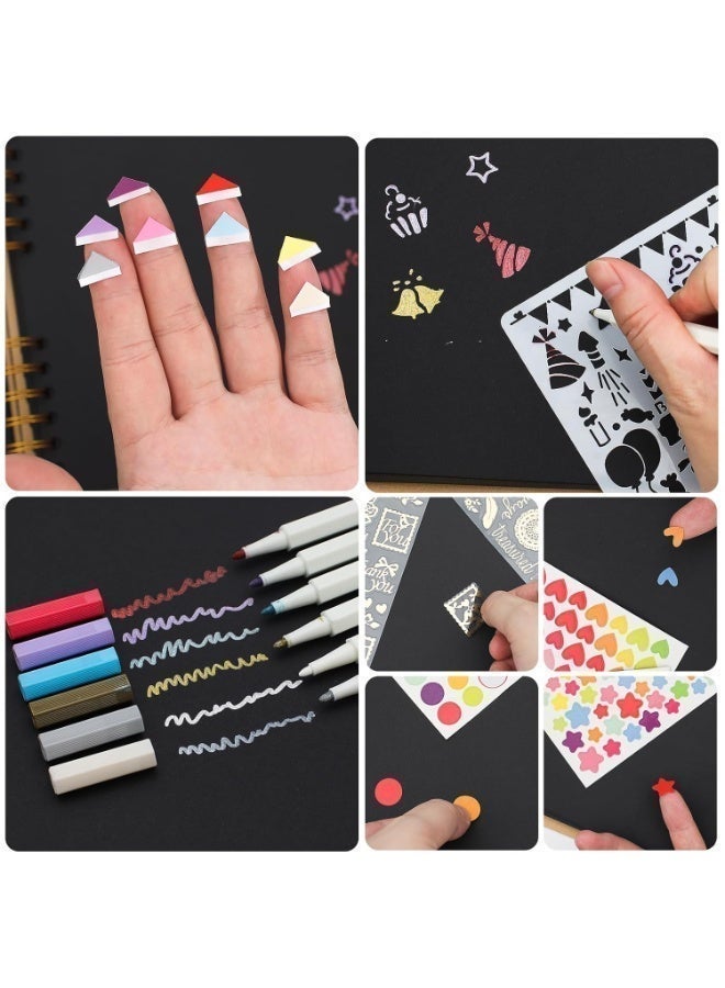 بابونا ألبوم صور على طريقة الأعمال اليدوية ٨٠ صفحة سوداء ألبوم كبير للذكريات للكتابة والصور ألبوم مخصص للصور للبالغين والأطفال - Image 4