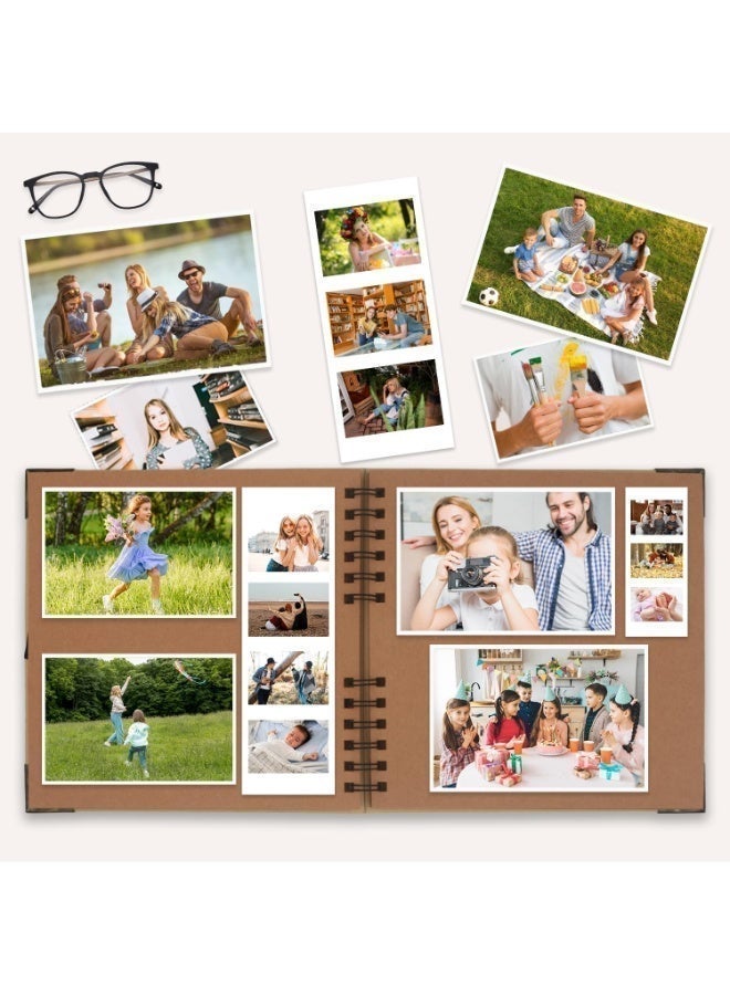 بابونا ألبوم صور على طريقة الأعمال اليدوية ٨٠ صفحة سوداء ألبوم كبير للذكريات للكتابة والصور ألبوم مخصص للصور للبالغين والأطفال - Image 5