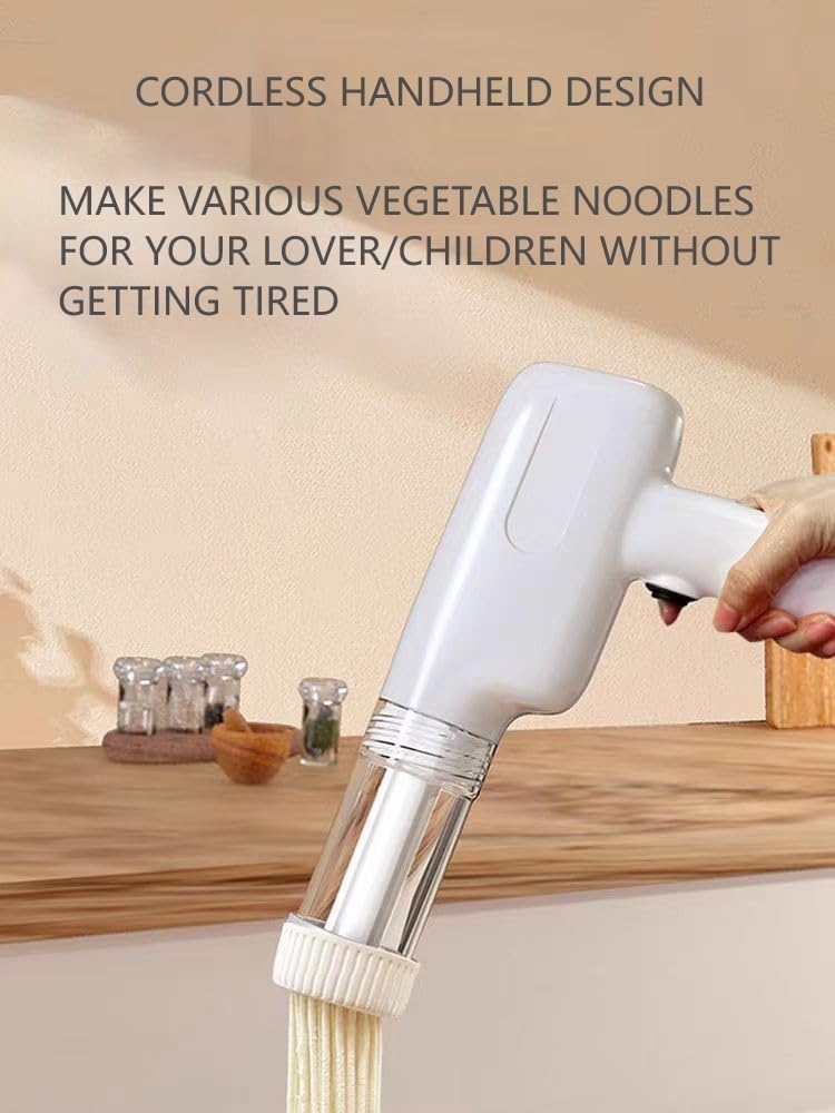 MUGATH Pasta Maker | Cordless Noodle Machine with Moulds and Cutter | Electric Noodle Maker High Efficiency Handheld Press Pasta Machine with 6 Mold for Home - Image 5
