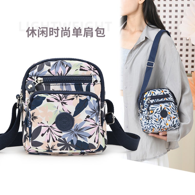 2024 Small Bag New Mobile Phone Bag Vertical Waterproof Nylon Cloth Shoulder Crossbody Bag Multi-Level Women'S Bag Small Change Bag - Image 2