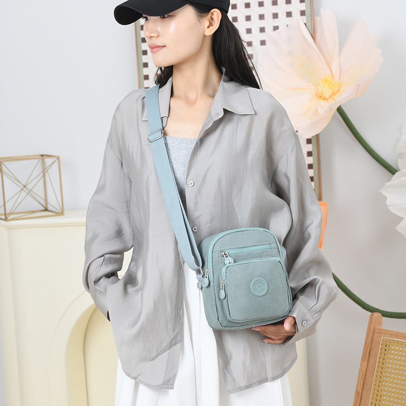 2024 Small Bag New Mobile Phone Bag Vertical Waterproof Nylon Cloth Shoulder Crossbody Bag Multi-Level Women'S Bag Small Change Bag - Image 3