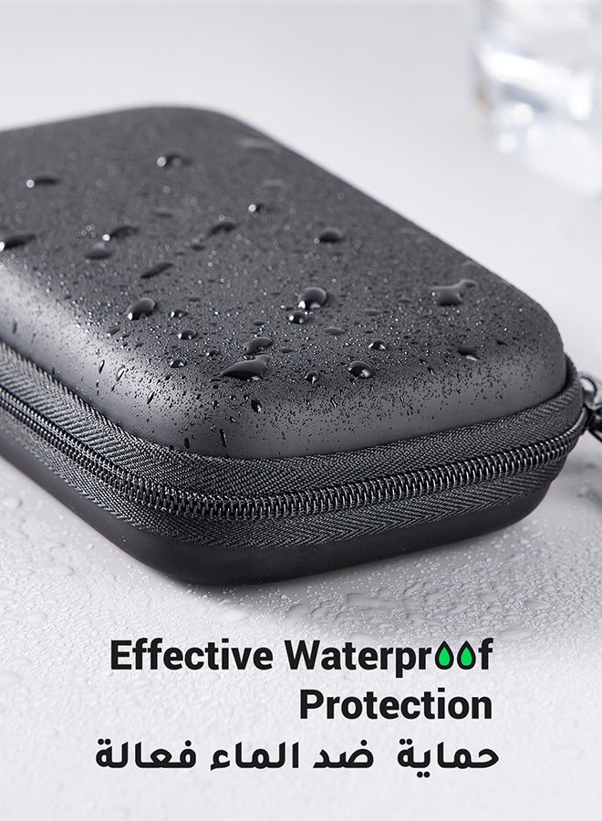 يو جرين حقيبة محرك الأقراص الصلبة الخارجية، حقيبة تنظيم ملحقات السفر الإلكترونية لمحركات الأقراص الصلبة مقاس 2.5 بوصة، مثل Western Digital وToshiba وSeagate وPower Bank وكابل USB وسماعات الأذن والبطاقات والمزيد باللون الأسود - Image 5