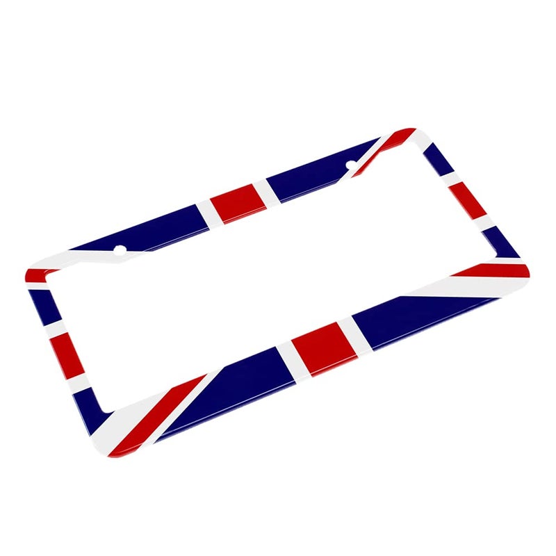 Beabes The Union Jack إطار لوحة ترخيص العلم البريطاني علم المملكة المتحدة إطار لوحة ترخيص مبتكر لوحة ترخيص حامل علامة السيارة إطار لوحة ترخيص معدني للمركبات الأمريكية القياسية - Image 4