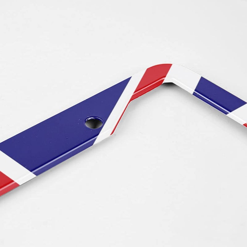Beabes The Union Jack إطار لوحة ترخيص العلم البريطاني علم المملكة المتحدة إطار لوحة ترخيص مبتكر لوحة ترخيص حامل علامة السيارة إطار لوحة ترخيص معدني للمركبات الأمريكية القياسية - Image 3