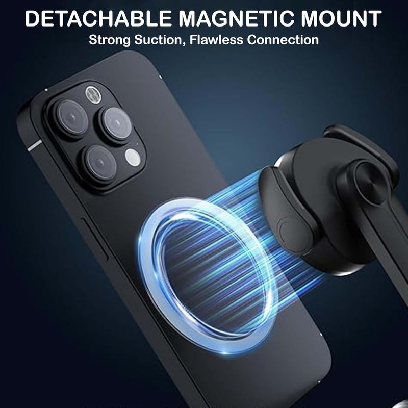 Kratos Magnetic Selfie Stick Tripod Stand Reinforced 53"/ 135 CM Long tripod stand, 360° Rotation, Bluetooth Remote for Selfie, Vlogging, Travel & Compatible with iPhone, Smartphones, Gopro, Ringlight - Image 3