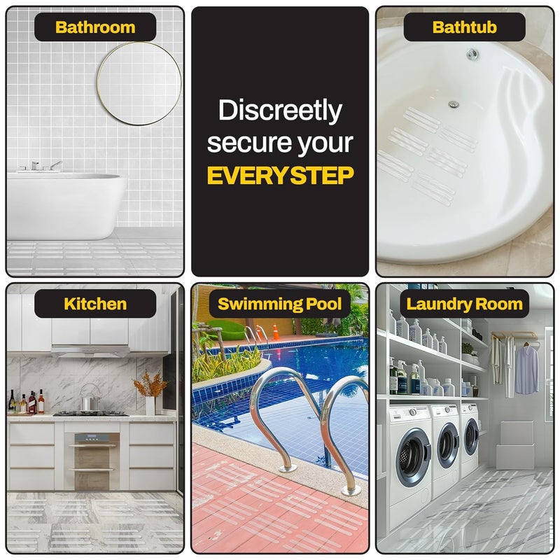 10XForce [Made in Korea] Ultra-Thin Bathtub Non Slip Stickers - Diamond Grip Non Slip Bathtub Stickers with Strong Adhesive for Elderly and Safety Use (10) - Image 5