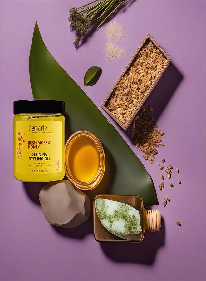 لوماري جل تصفيف الشعر L'emarie Defining Styling Gel مع الطحلب الأيرلندي والعسل للشعر المجعد والمموج والمستقيم - ثبات يدوم طويلاً، غير لزج، لا يتقشر، خالٍ من الكحول - Image 3