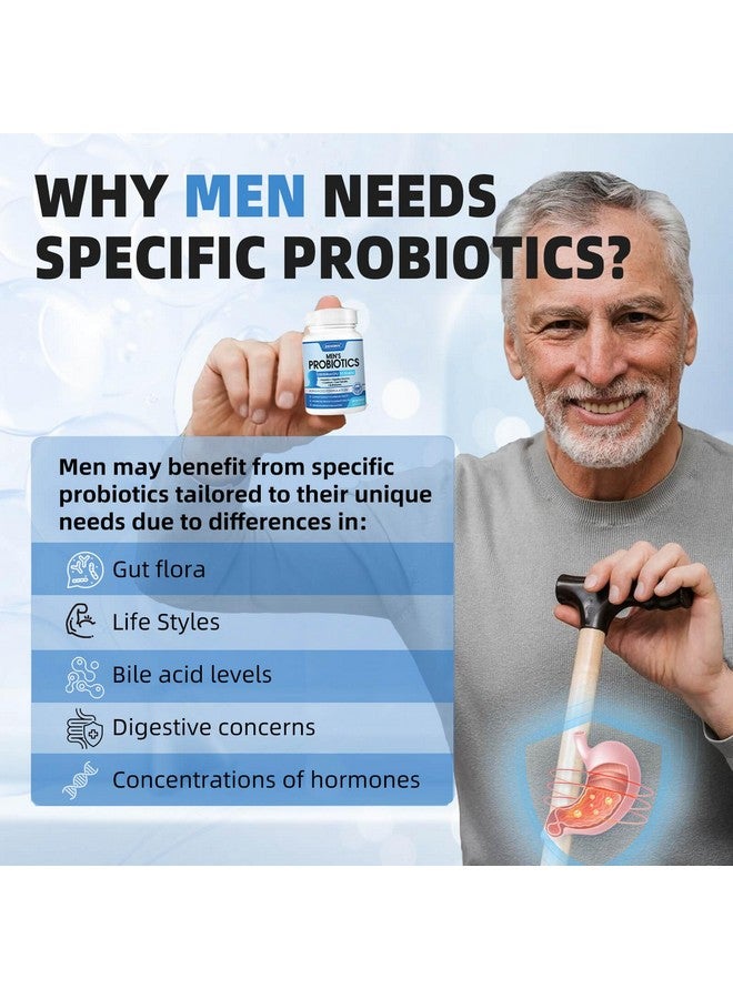 ZEBORA Probiotics for Men 100 Billion CFU - Probiotics for Digestive Health, Men's Probiotics Supplement, Prebiotics & Enzymes, for Prostate Health with Saw Palmetto | 90 Veg Capsules - Image 5