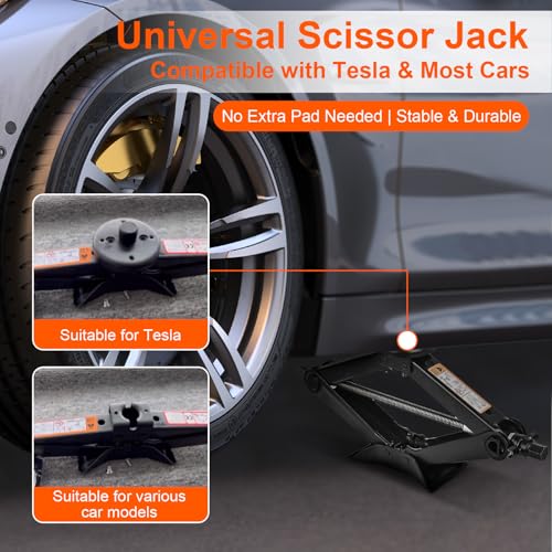 PARGAGAM Car Jack Kit for Tesla Model 3SXY 25 Ton Scissor Jack with Tesla Jack Pads Tesla Tire Repair Kit for Spare Tire Changing and Repair Tools - Image 3