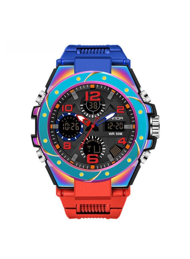 Sanda Trendy Multifunctional Special Forces Watch Men's Double Display Waterproof Luminous Outdoor Sports Electronic Couple Watch