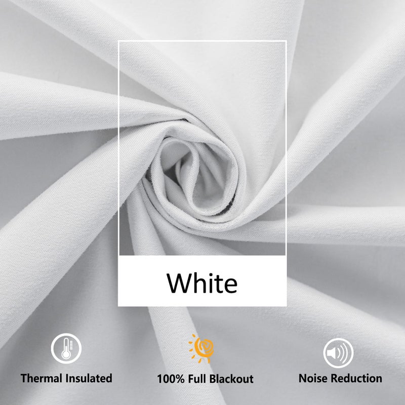Treatmentex White Blackout Curtains for Living Room Bedroom 84inch Long Pom Pom Curtain Panels for Windows Thermal Insulated Curtains for Kids Nursery Room Rod Pocket 52"" W x 2pcs - Image 5
