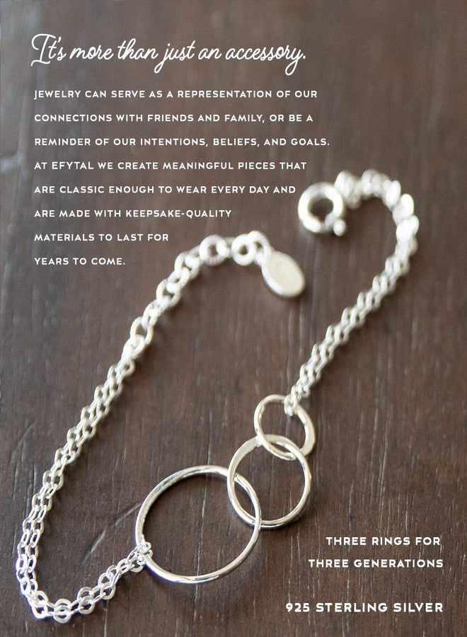EFYTAL Gifts for Grandma, Sterling Silver 3 Circle Bracelet from Granddaughter, Mother's Day Gift for Grandmother - Image 2
