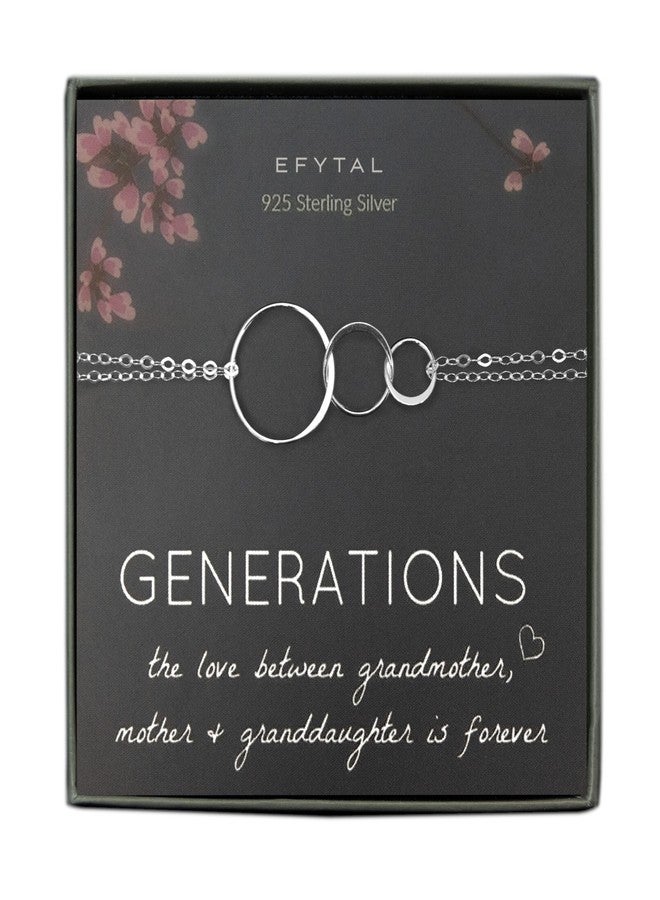 EFYTAL Gifts for Grandma, Sterling Silver 3 Circle Bracelet from Granddaughter, Mother's Day Gift for Grandmother - Image 1