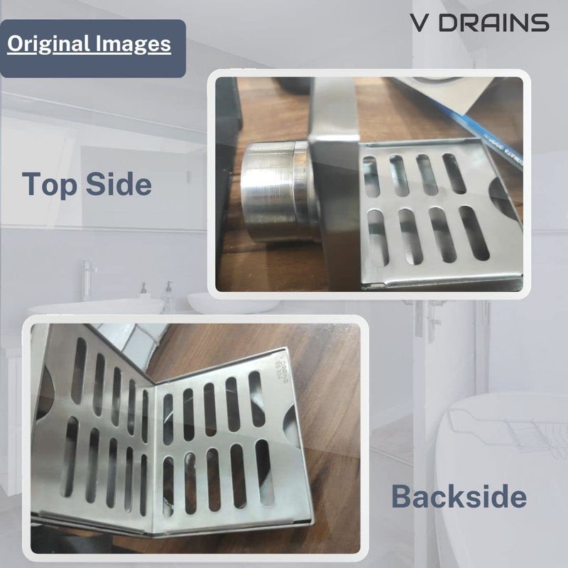 V Drains 2 inch Outlet Roof/Balcony/Terrace/Bathroom/Side Wall Corner Parapet Scupper L Shape Drain in Stainless Steel 304 (100x100x15 mm) with Outlet: 50 mm (2 inch) - Image 5