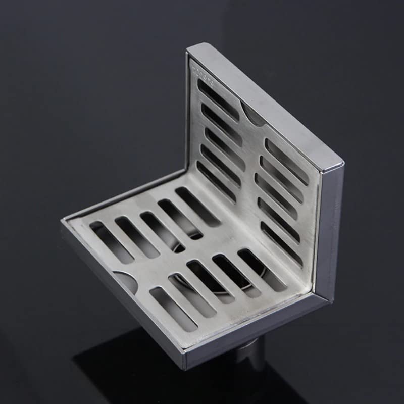 V Drains 2 inch Outlet Roof/Balcony/Terrace/Bathroom/Side Wall Corner Parapet Scupper L Shape Drain in Stainless Steel 304 (100x100x15 mm) with Outlet: 50 mm (2 inch) - Image 1