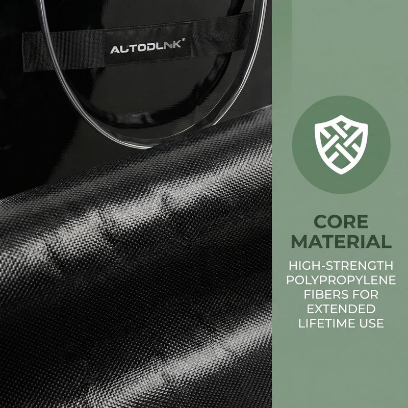 AUTODUNK Reusable Grocery Bag on Wheels, Extended Handle Zipper Cover Foldable Rolling Tote, Large Shopping Trolley, Lightweight Storage Bag, Black - Image 5