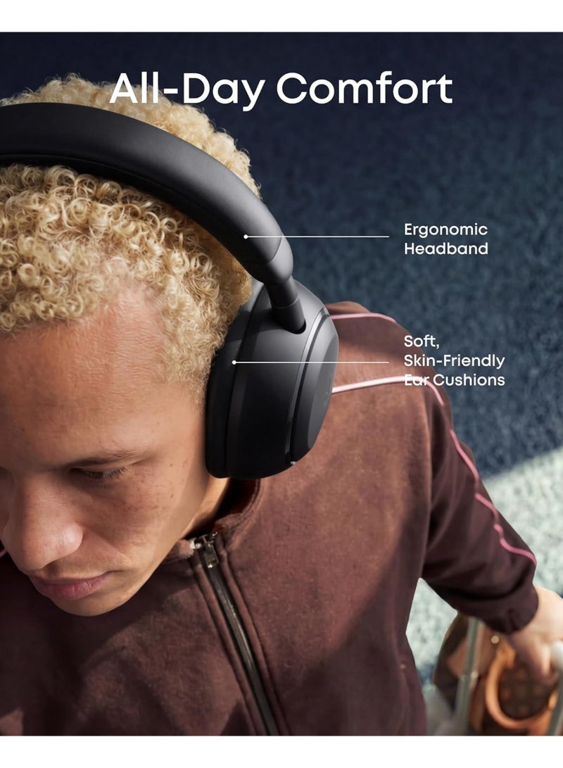 soundcore Space 2 by Anker, Active Noise Cancelling Headphones, Comfortable Fit, 50H Playtime, LDAC Hi-Res Wireless Audio, Dual Connection, Clear Calls, Bluetooth 6.1, Nap Mode, Wearing Detection - Image 4