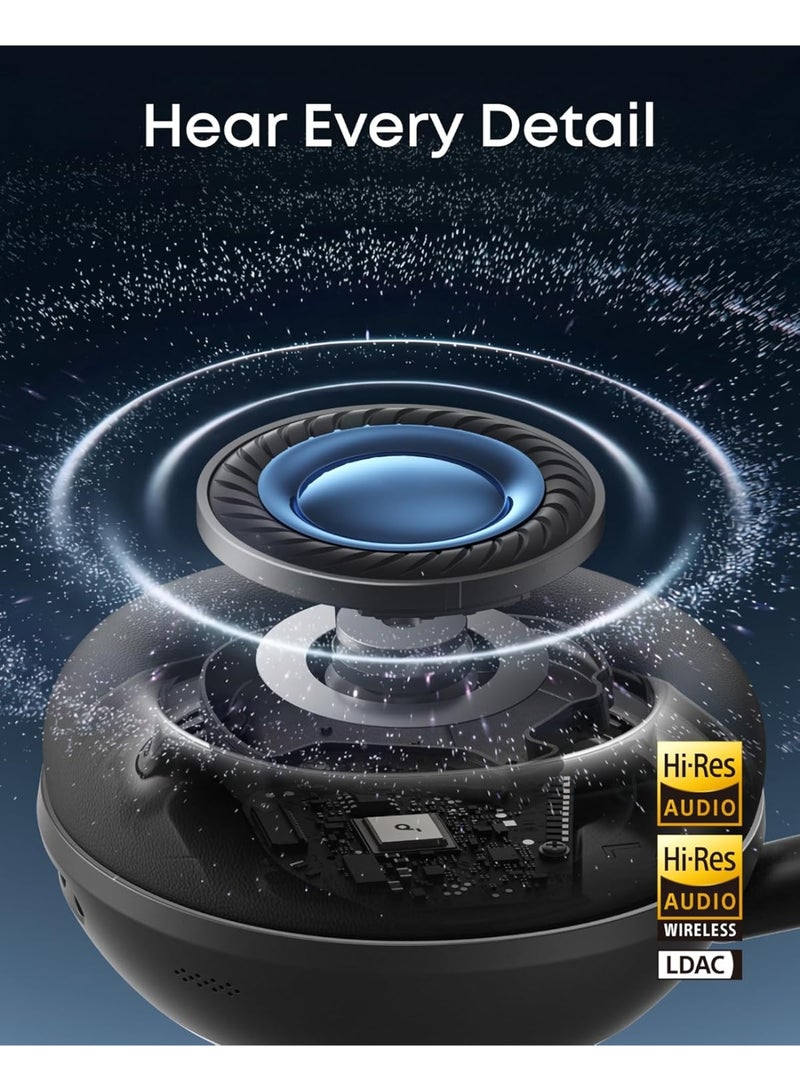 soundcore Space 2 by Anker, Active Noise Cancelling Headphones, Comfortable Fit, 50H Playtime, LDAC Hi-Res Wireless Audio, Dual Connection, Clear Calls, Bluetooth 6.1, Nap Mode, Wearing Detection - Image 3