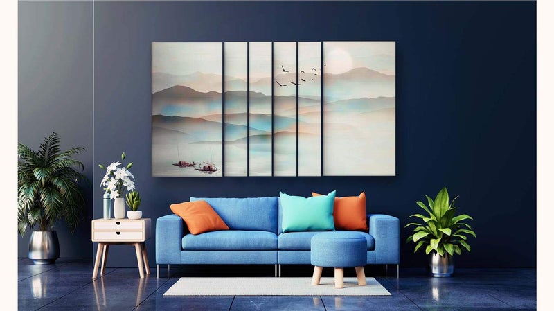 Casperme Multiple Frames Beautiful Nature Scenery Wall Painting For Living Room Canvas Painting For Home Wall Decoration Abstract Painting For Bedroom Office Hotel Decoration 60 x 36 Inches - Image 4