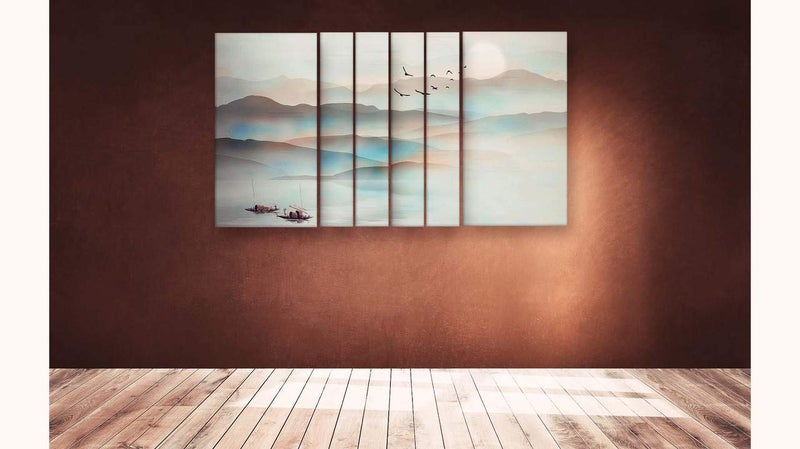 Casperme Multiple Frames Beautiful Nature Scenery Wall Painting For Living Room Canvas Painting For Home Wall Decoration Abstract Painting For Bedroom Office Hotel Decoration 60 x 36 Inches - Image 3