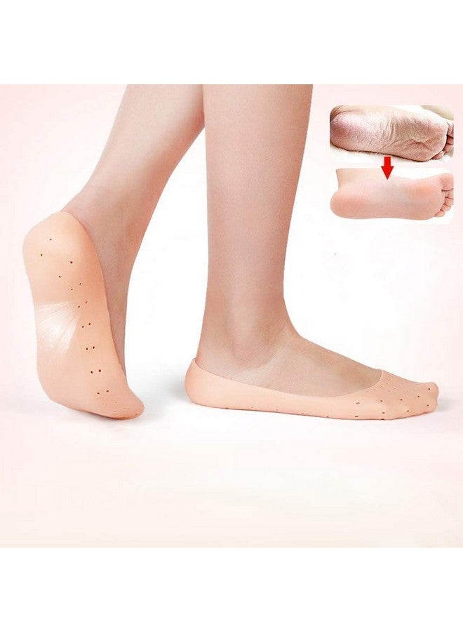 Avenn Avenn Anti Crack Full Length Silicone Foot Protector Moisturizing Socks for Foot-Care and Heel Cracks, Socks for Cracked Feet, Heel Pad for Heel Pain, Anti Crack Heel Socks Free Size (1 Pair) - Image 1