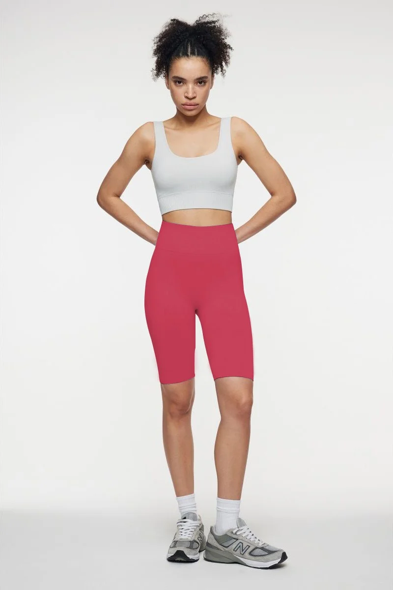 Mistirik Mystic Knitted Model Biker Shorts Straight, Comfortable, Push Up Effective Burgundy Color