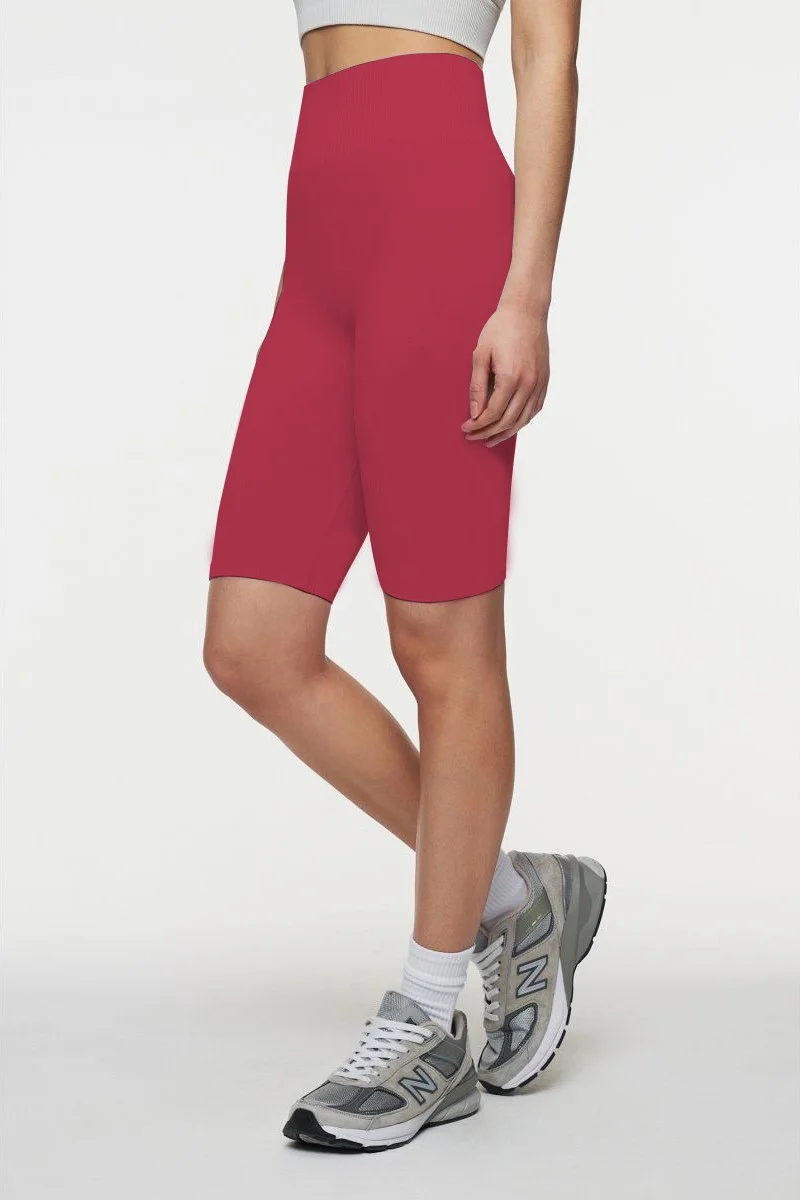 Mistirik Mystic Knitted Model Biker Shorts Straight, Comfortable, Push Up Effective Burgundy Color