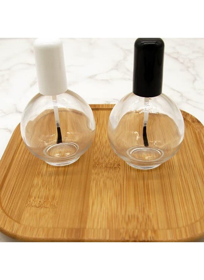 lasenersm lasenersm 2 Pieces Large Capacity 75ml (2.5oz) Empty Nail Polish Bottles with Brush Spherical Clear Glass Nail Polish Bottles Refillable Nail Polish Glass Bottles Containers for DIY Nail Art  - Image 4