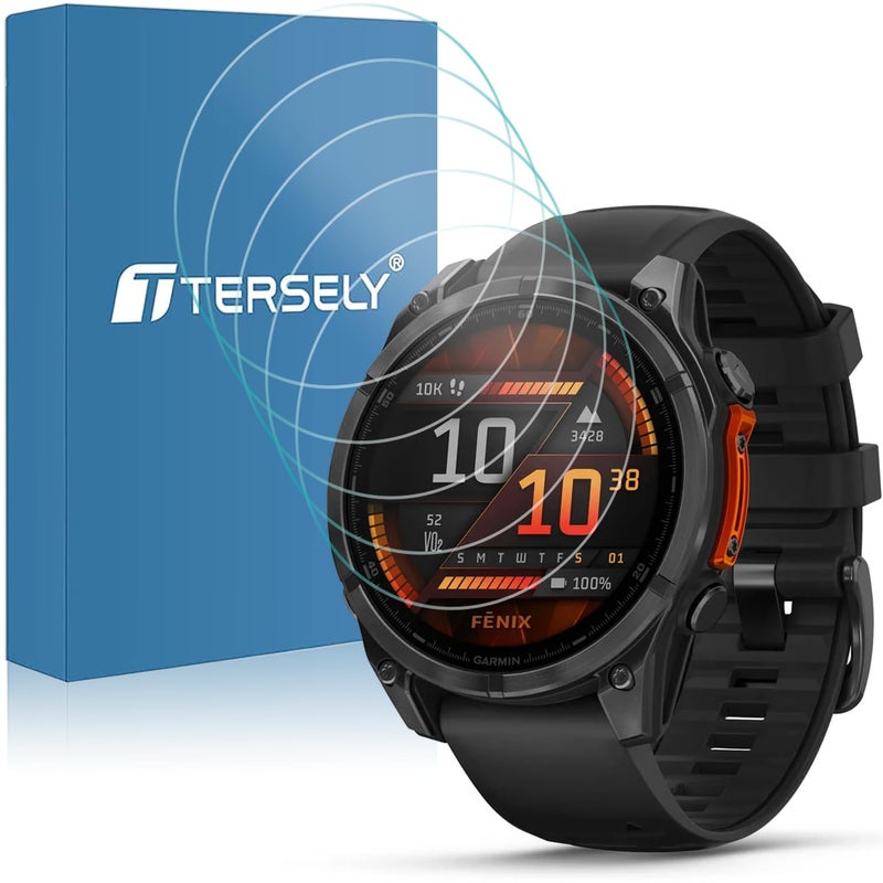 Tersely 5 Pack 9H Hardness Tempered Glass Screen Protector for Garmin Fenix 8/Fenix E 47MM, Film Guard - Image 3
